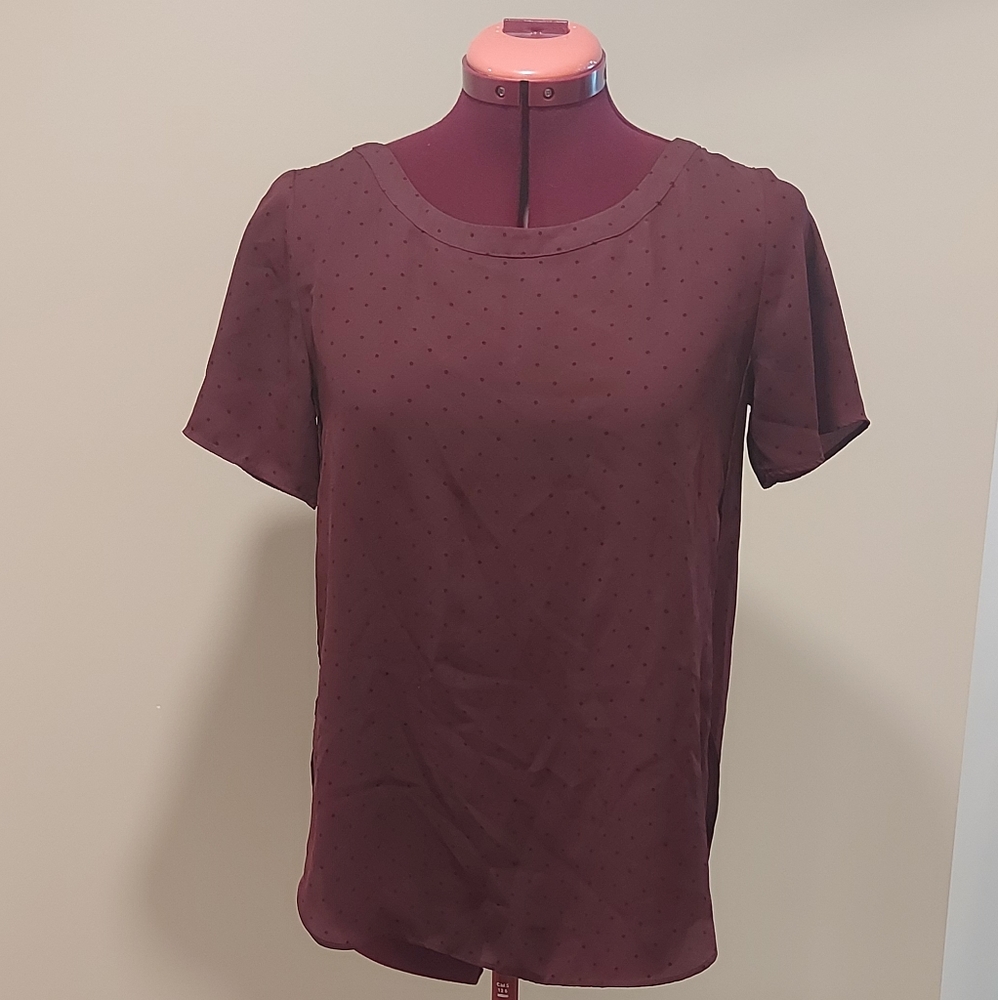 Hi-lo polka dot blouse